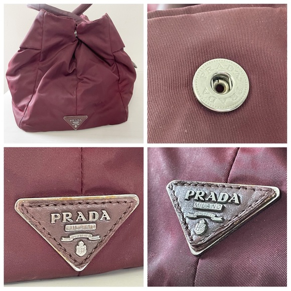 Prada burgundy Tessuto nylon large travel tote bag - Picture 4 of 10